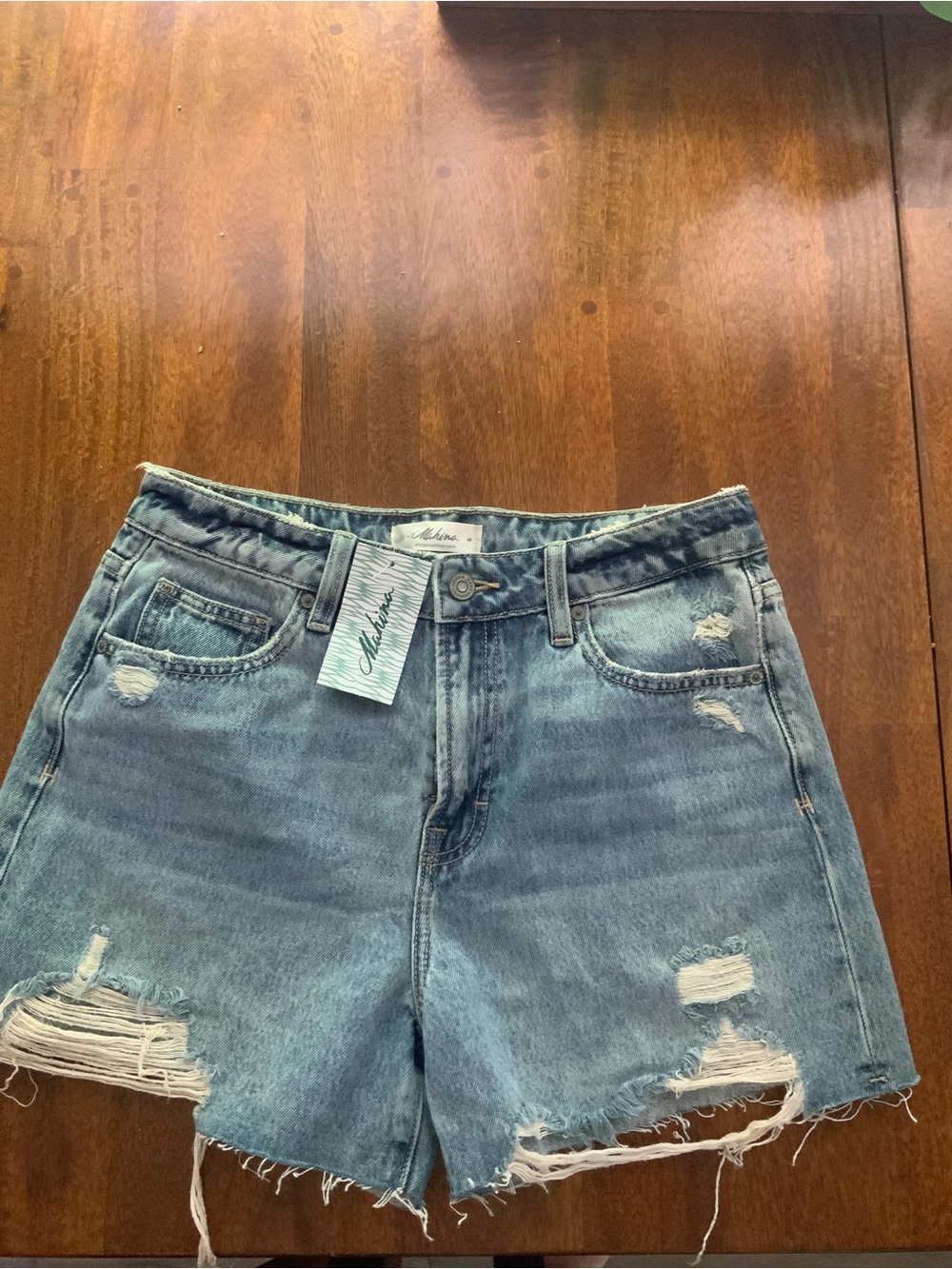 Mahina Distressed High Waist Denim Shorts - NWT